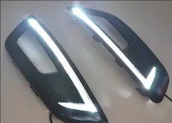 Бесплатная доставка, DRL Противотуманные фары с Туман лампа отверстие для Ford Focus 4 2015, выключите и затемнения стиль