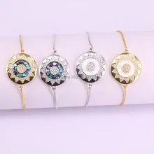 10 шт. круглый Pave CZ кубические скорлупки из циркония ювелирные изделия браслет& Золотая, серебряная цепочка Шарм Макраме Браслеты для женщин подарок