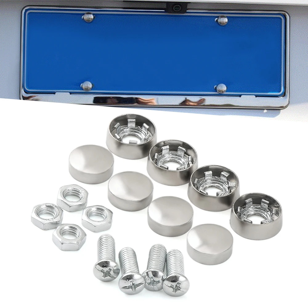 

Car License Plate Bolts Frame Chrome Screws for Opel Astra H G J Insignia Mokka Corsa Renault Duster Iaguna Megane 2 Logan Clio