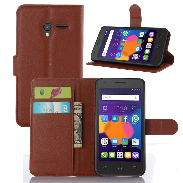 Модный кожаный чехол-бумажник с личи для Alcatel One Touch Pixi 3 5 0 OT5015X 5015D защитный