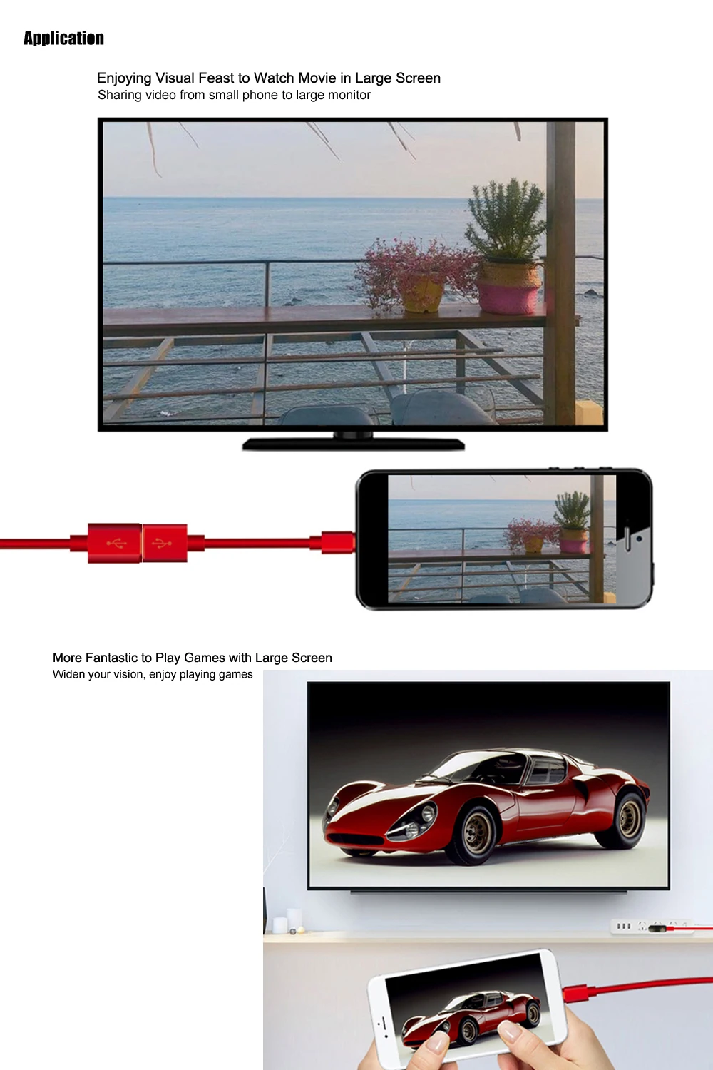 Tv Stick 1080 P HDMI зеркало ТВ литой кабель экран зеркалирование кабель для Apple IPhone X 8 7 6 iPad HDMI программный ключ для ТВ Цифровой AV адаптер
