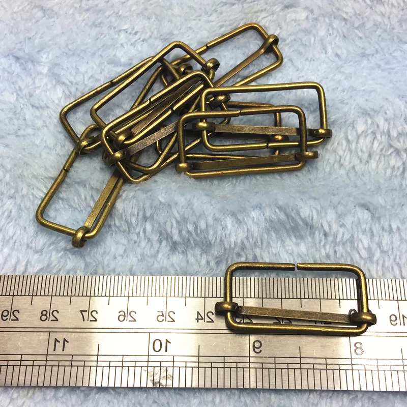 32mm antique bronze Metal Slides Tri-glides Wire-formed Roller Pin Buckles Strap Slider Adjuster