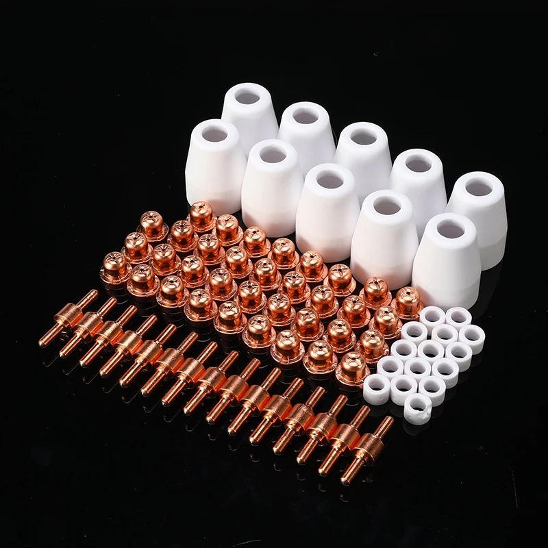 75Pcs/Set Consumables Extended TIP Nozzle Electrode Ceramic + Metal Air Plasma Cutting Cutter For PT31 LG40 Torch CUT-40D 75Pcs/Set Consumables Extended TIP Nozzle Electrode Ceramic + Metal Air Plasma Cutting Cutter For PT31 LG40 Torch CUT-40D