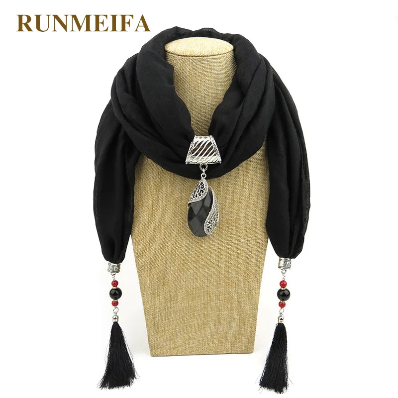 Ювелирные изделия RUNMEIFA шарф с кисточками ожерелье подвеска шейный платок шарфы