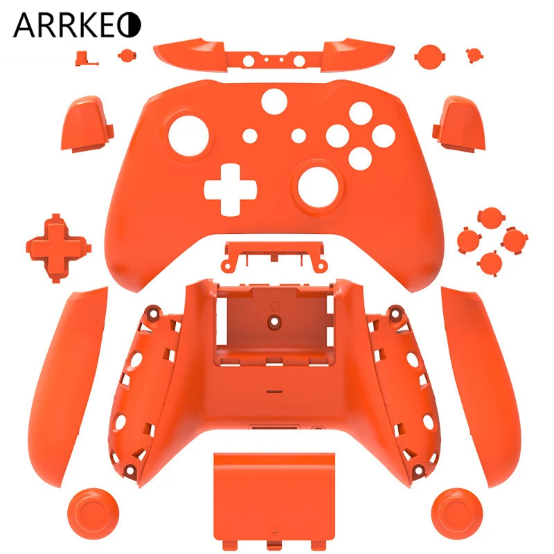 

ARRKEO Matte Orange Full Custom Replacement Shell Case Cover Buttons Mod Kit For Microsoft Xbox One S Slim Wireless Controller