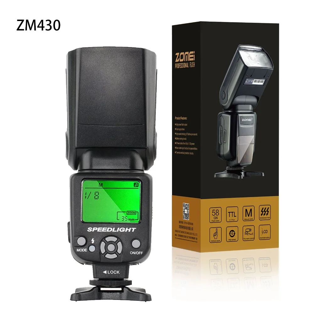 

Zomei Wireless Mini Flash Speedlight ZM430 Speedlite for Pentax Canon and Nikon Hot Shoe Flash Speedlite Photo Flash Accessories