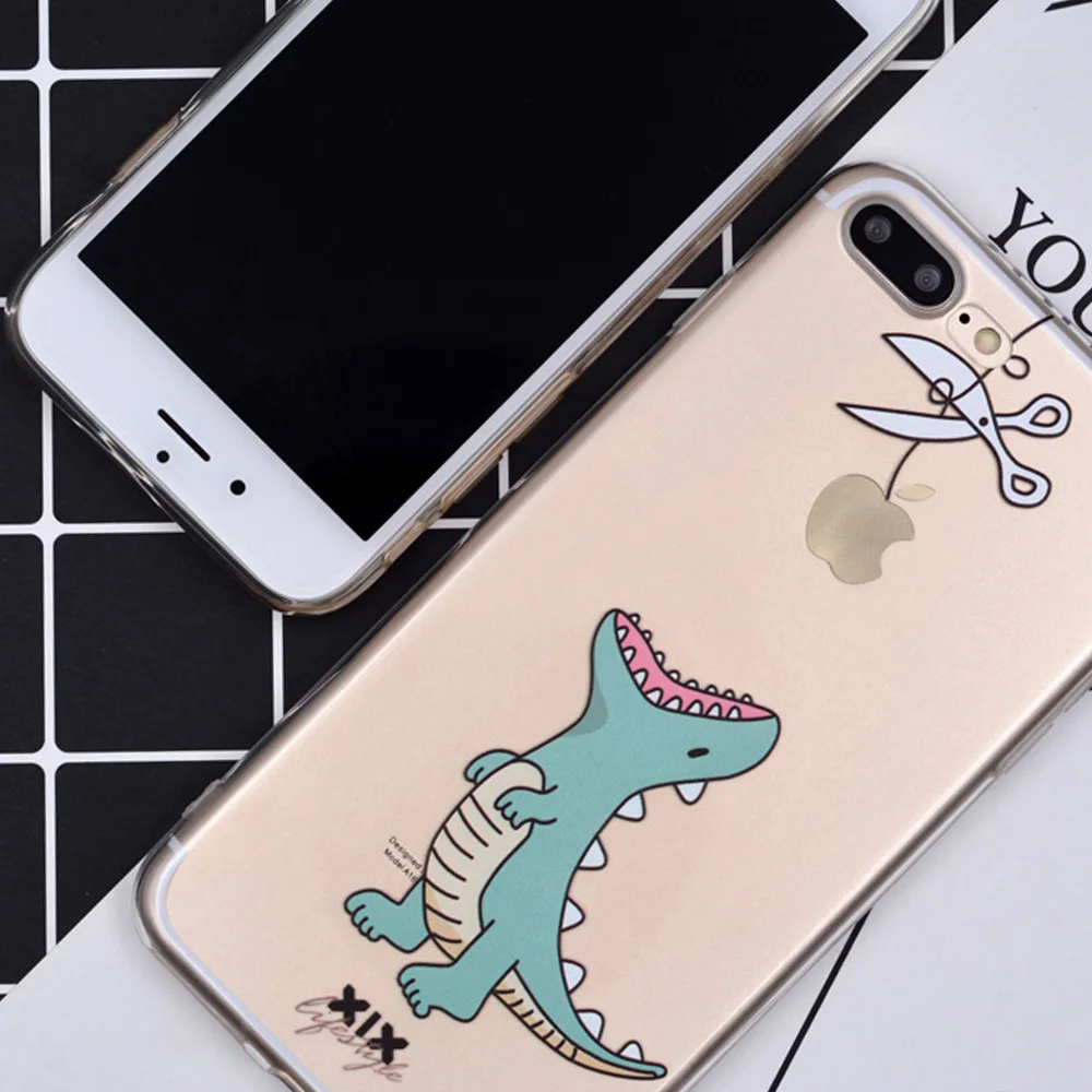 XIX for Funda iPhone X Case 5 5S 6 6S 7 8 Plus X XS Max XR Cute Dinosaur for Cover iPhone 7 Case Soft TPU for Capa iPhone 8 Case