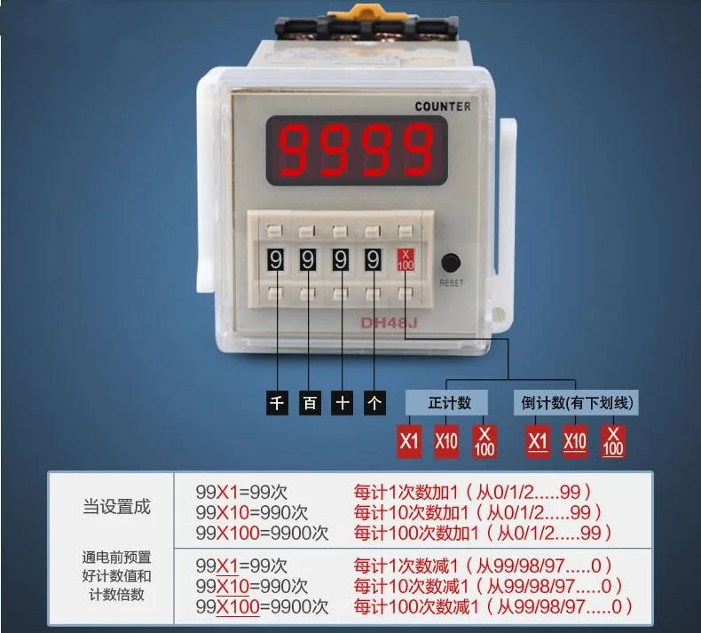 Omron DH48J цифровой счетчик реле с 4-разрядный AC220V счетчики