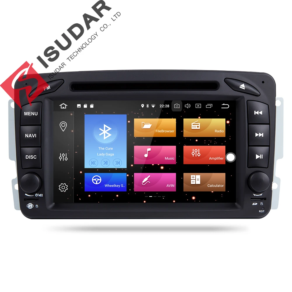 Isudar Автомагнитола на Android 8.0 2 Din с сенсорным 7 дюймовым экраном для автомобилей