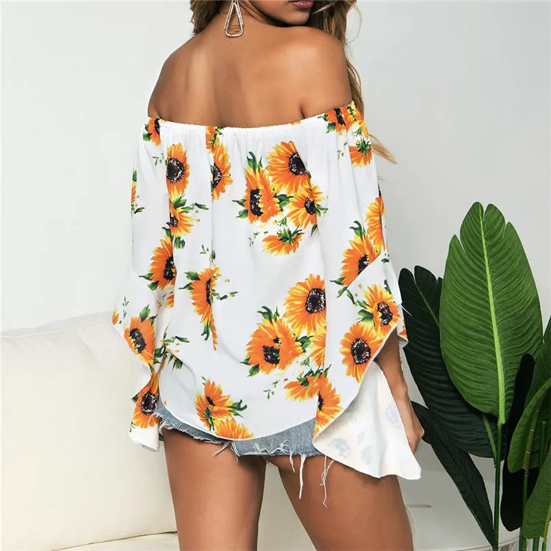New Women Summer Plus Size Flower Print O-Neck Button Long Sleeve Linen Top T-Shirt Blouse Shirt Elegant Fashion New Tops #4R03 (10)