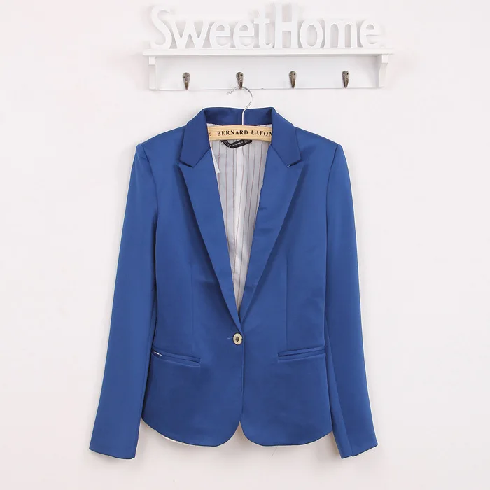 Spring Women Blazer high quality Jacket Made Of Cotton Basic Jackets Candy Color Long Sleeve Slim Suit Blazer Female Small Suit