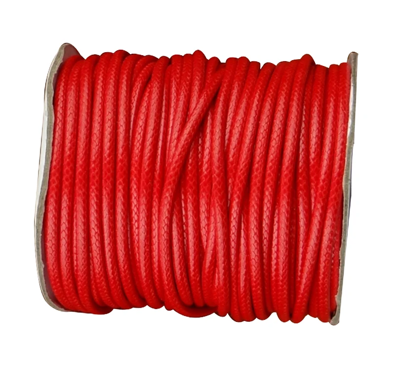 

3.5mm Red White Korea Polyester Wax Cord Waxed Rope Thread+50yards/roll DIY Jewelry Accessories Bracelet Necklace String