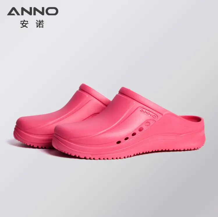 ANNO EVA хирургические тапочки мягкая Больничная медицинская обувь для медсестры салон упорные рабочие Сабо доктор мойка clog - Цвет: Red(MeiHong)