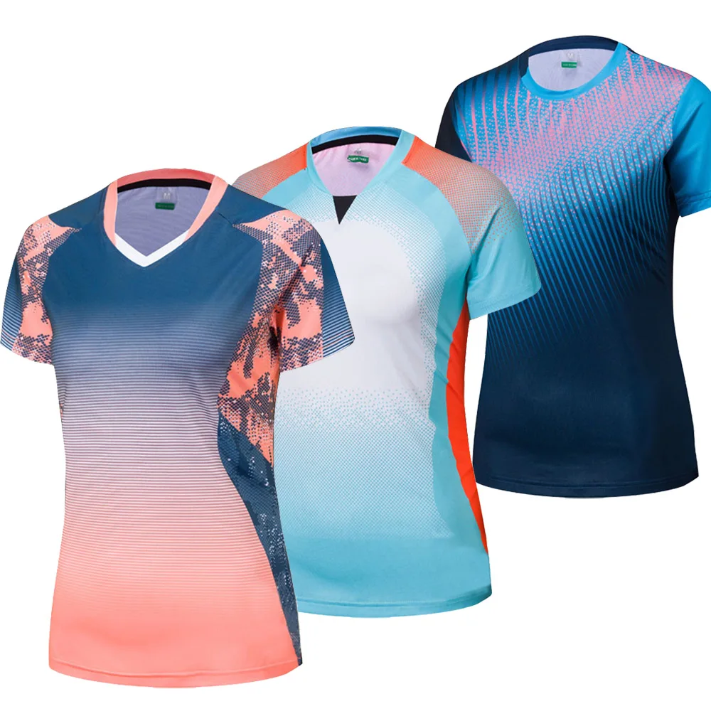 New Tennis shirts Women, sport Badminton shirt Women, table tennis shirts , Quick dry Gym sports training shirts