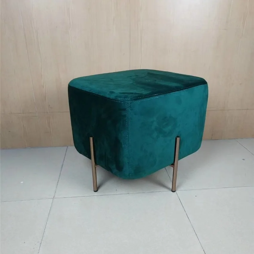 

Minimalist Modern Living room Bedroom Sofa No arm Chair50*45*42CM Square Ottoman Stool 4Color Flocking Cloth Cover/free Shipping