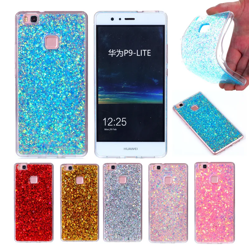 

Huawei P9 Lite G9 VNS-L21 VNS-L22 VNS-L23 Case Colored Shiny Glitter Silicon TPU Gel Soft Back Cover Case for Huawei P9 Mini