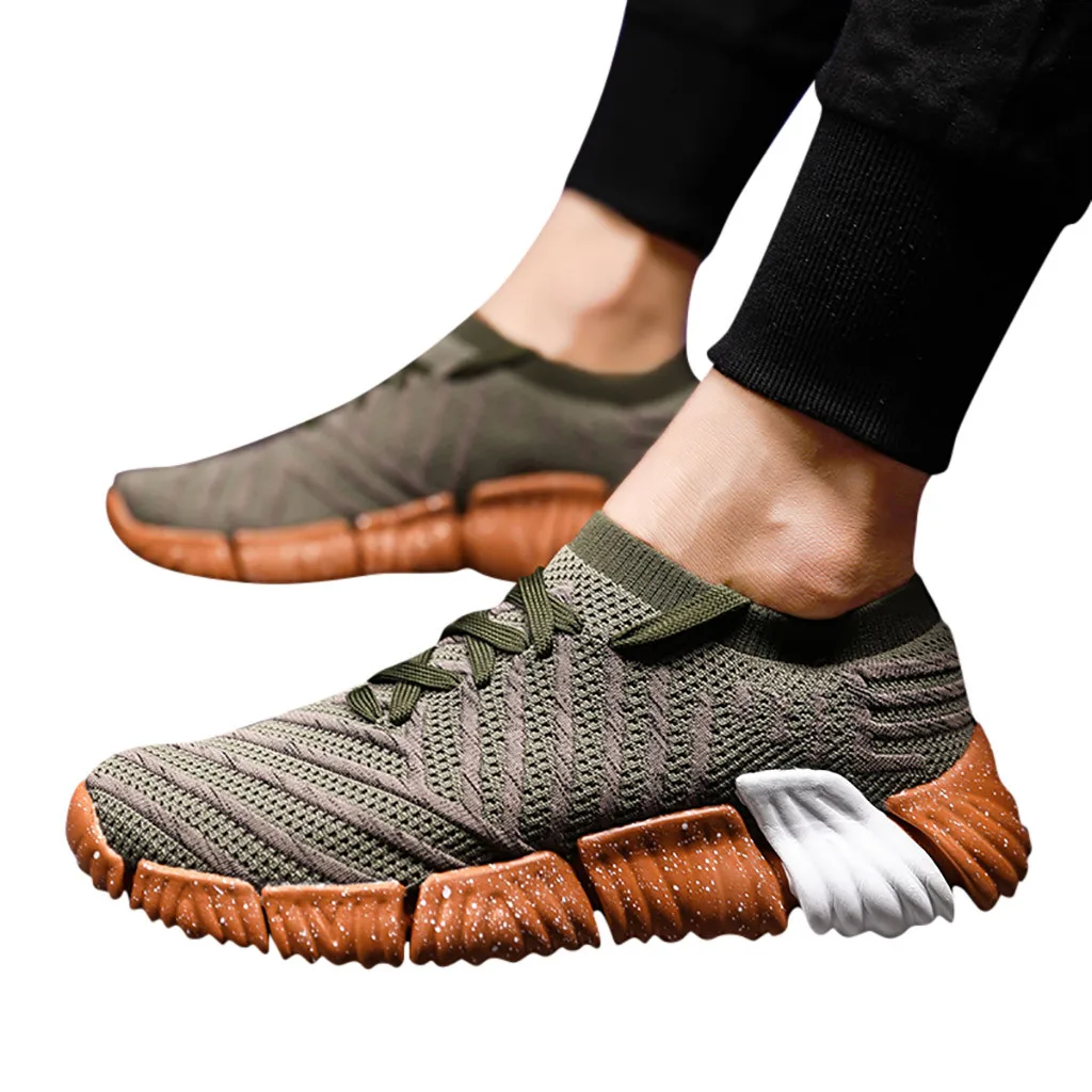 CHAMSGEND/модные мужские носки; повседневная спортивная обувь; сетчатая дышащая спортивная обувь с мягкой подошвой; обувь для бега с круглым носком и ремешком