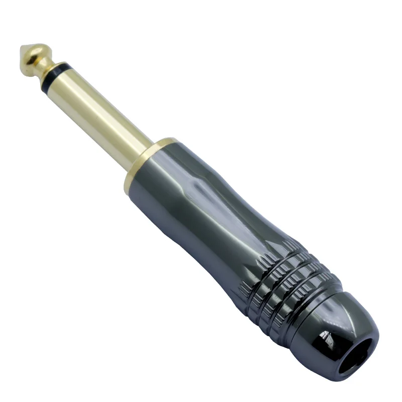 Разъем 6 3 с плавным металлическим покрытием 35 мм моно штекер в сборе соединитель