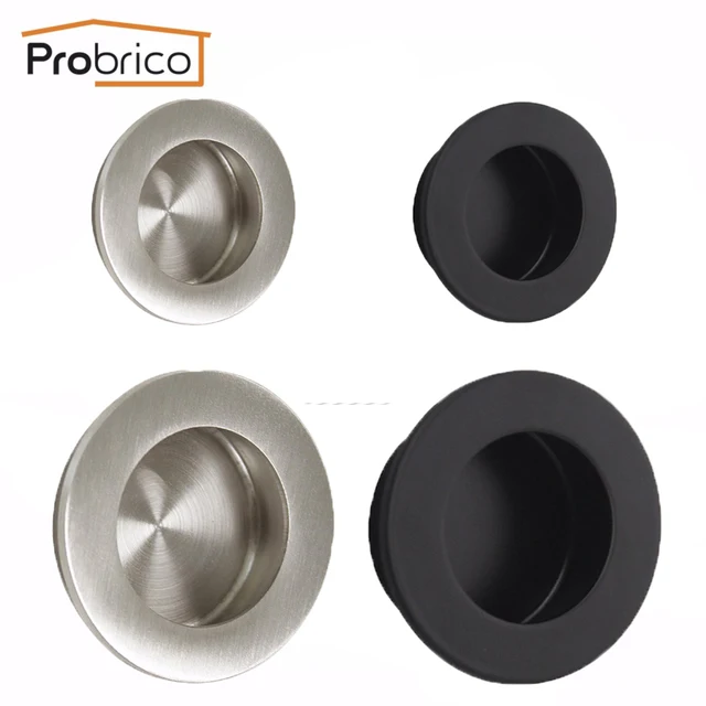 Probrico Round Recessed Sliding Door Handlle 304 Stainless Steel