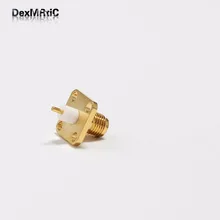 1 шт. RP-SMA Женский Джек РФ коаксиальный разъем 4 отверстиями фланец паяльной сообщению прямым Позолоченные
