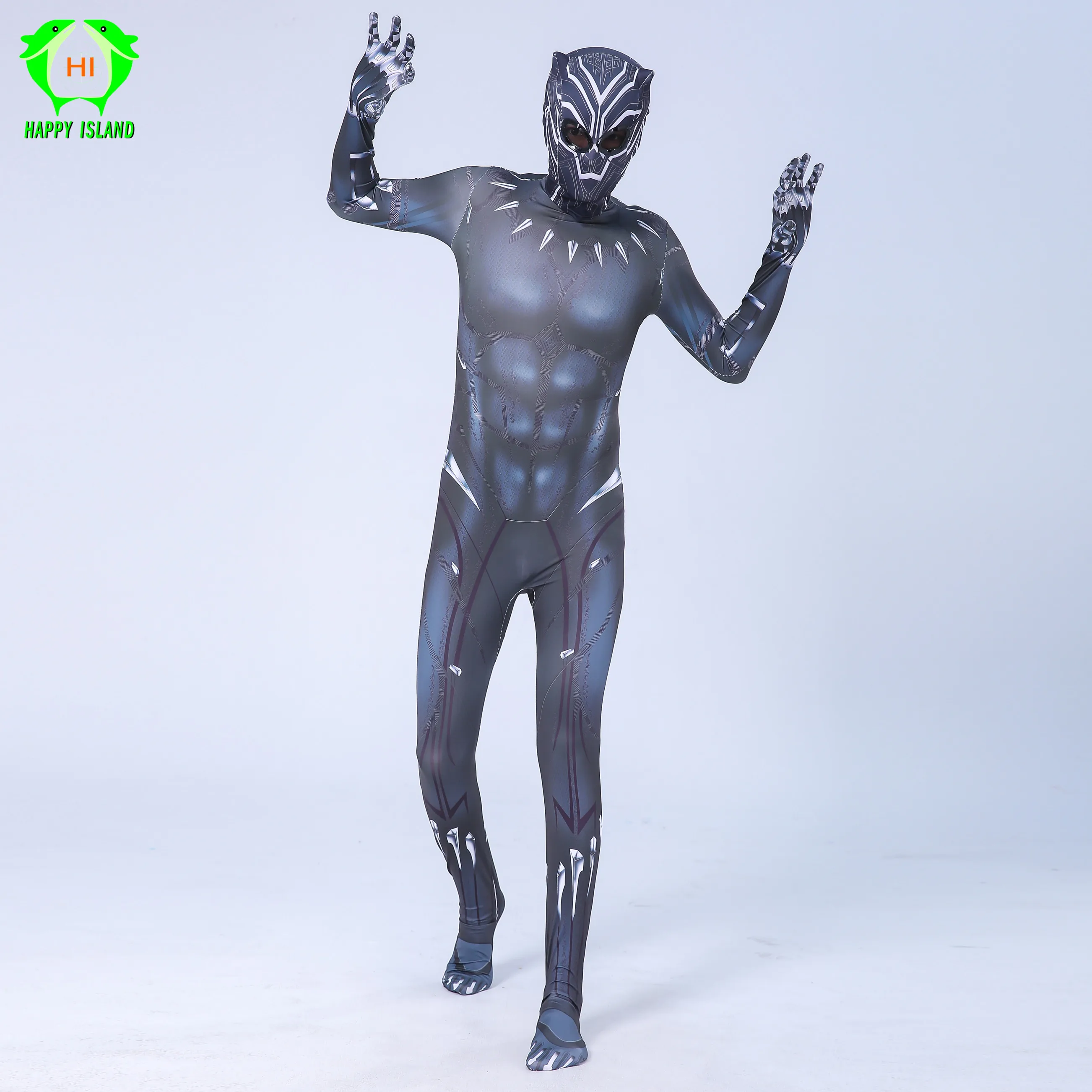 Черный пантера Карнавальный костюм для T'Challa царь Ваканды Карнавальный костюм супергероя комбинезон Необычные костюмы зентай маска для Хэллоуина Для мужчин