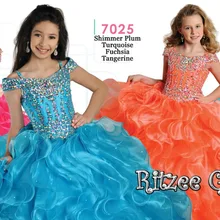 Высококачественное бальное платье в пол, с оборками, из органзы, на бретельках, платье с цветочным узором для девочек, с рукавом-крылышком, украшенным кристаллами