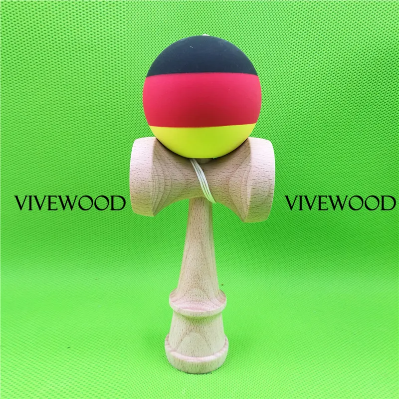 

3 Color Rubber Kendama,Black/Red/Yellow Split design,Beech V2.0 Ken with Bigger CUP,Beech TAMA with new 22MM Bevel,easy to play
