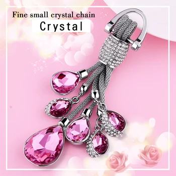 

New Fashion Pendant Small Fresh Crystal Tear Shape Automobile Key Buckle Pendant Crystal Key Chain Key Rings For Car Women Girls