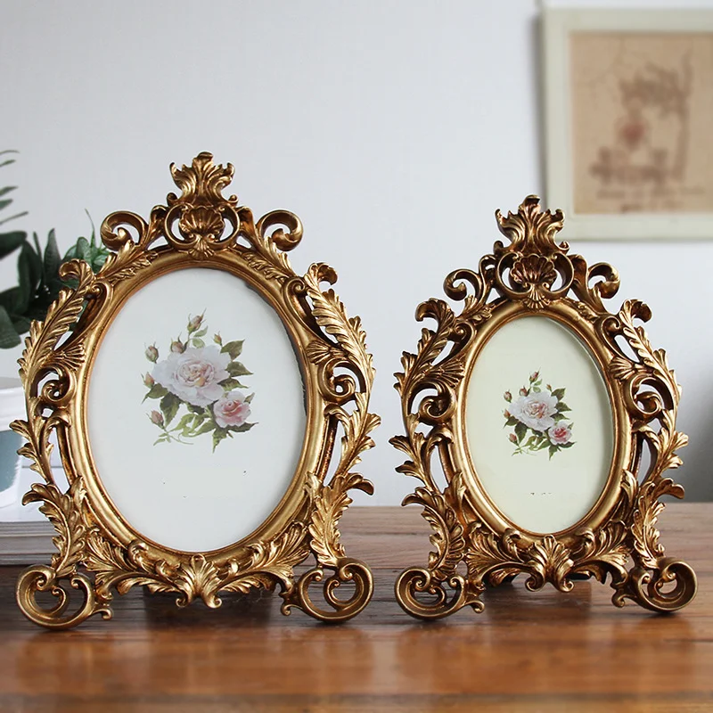 

Luxury Baroque Style Gold Crown Decor Creative Resin Picture Desktop Frame Photo Frame Gift for Friend Handmade DIY Display