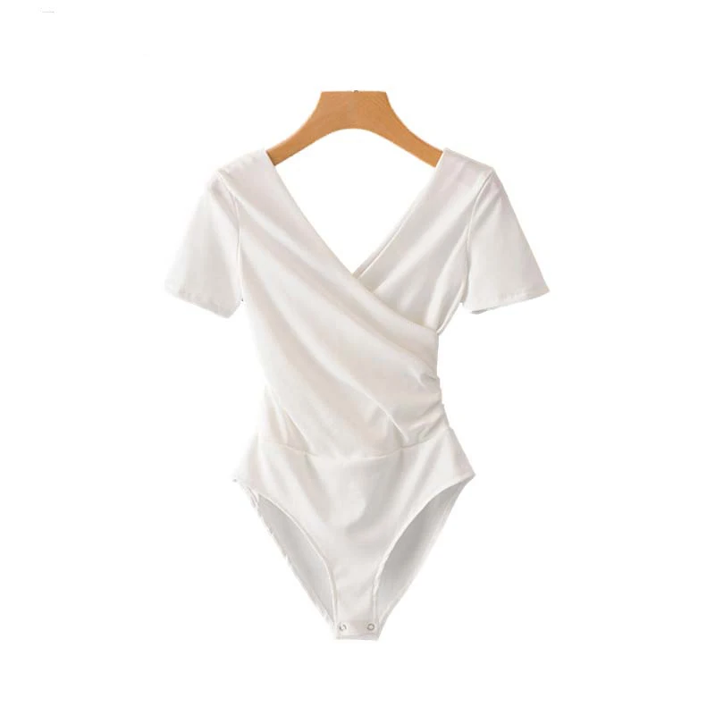 بيلا فلسفة المرأة الصليب V الرقبة محبوك داخلية أسود أبيض قصيرة الأكمام لمط playsuits الإناث أزياء شيك قمم بيلا فلسفة المرأة الصليب V الرقبة محبوك داخلية أسود أبيض قصيرة الأكمام لمط playsuits الإناث أزياء شيك قمم