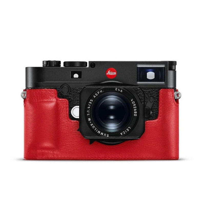 AYdgcam бренд из натуральной кожи ручной работы камера сумка половина тела Нижняя крышка для Leica M10 черный красный кофе - Цвет: Red