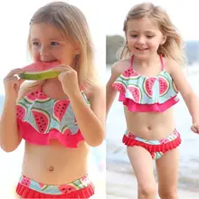 Летний детский купальник-танкини с арбузом для девочек, купальный костюм, пляжная одежда