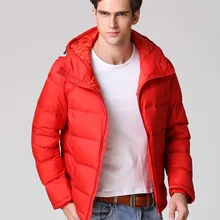 Мужская Зимняя Толстая Повседневная зимняя куртка парка на утином пуху короткое Мужское пальто однотонное теплое пальто парка унисекс