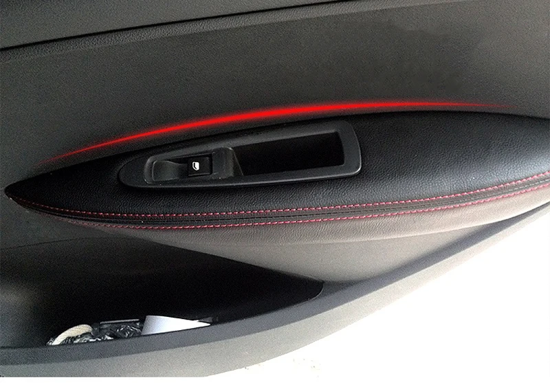 SRXTZM 4 шт. автомобильный модифицированный Внутренний дверной подлокотник из микрофибры кожаный чехол для peugeot 307(2004-2013) peugeot 308(2009