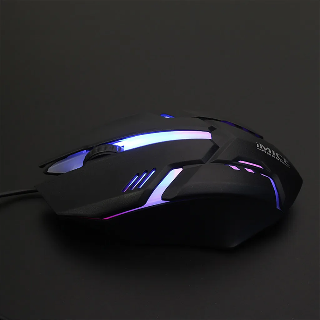 IMICE M6 LED Fiber Backlit Color USB Cable And Gaming Mouse For Desktop Laptops