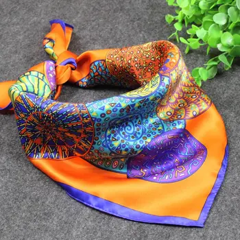 

100% Twill Silk Scarf Multicolor Horse Square Scarf Shawl Wraps