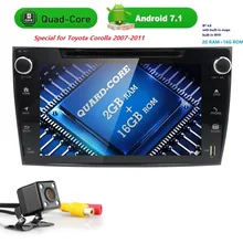 4 г Wi-Fi Авторадио Android 7.1 2din dvd-плеер автомобиля для Toyota Corolla 2007-2011 hdtouch screen2g ram16grom GPS навигации USB ТВ