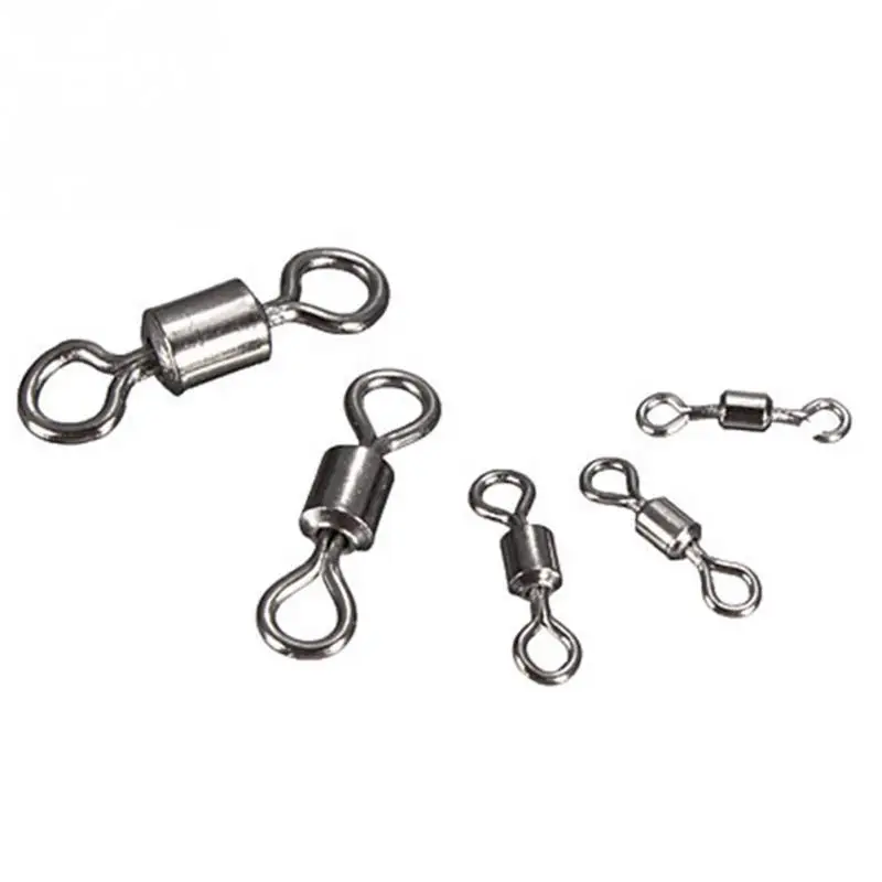 100PCS/Lot Fishing Connector Ball Bearing Swivel Rolling Swivel Stainless Steel Fishhook Lure Tackle 2# 4# 6# 8# 10# 12# 14# 100PCS/Lot Fishing Connector Ball Bearing Swivel Rolling Swivel Stainless Steel Fishhook Lure Tackle 2# 4# 6# 8# 10# 12# 14#