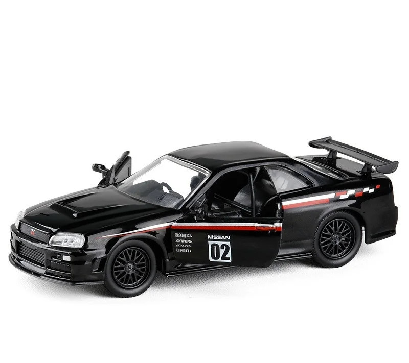 1/32 GT-R R34 Coupe литая Автомобильная модель игрушки для детей подарок