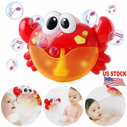 

New Crab Bubble Machine Musical Bubble Maker Bathroom Baby Toy Bath Shower Fun Gift