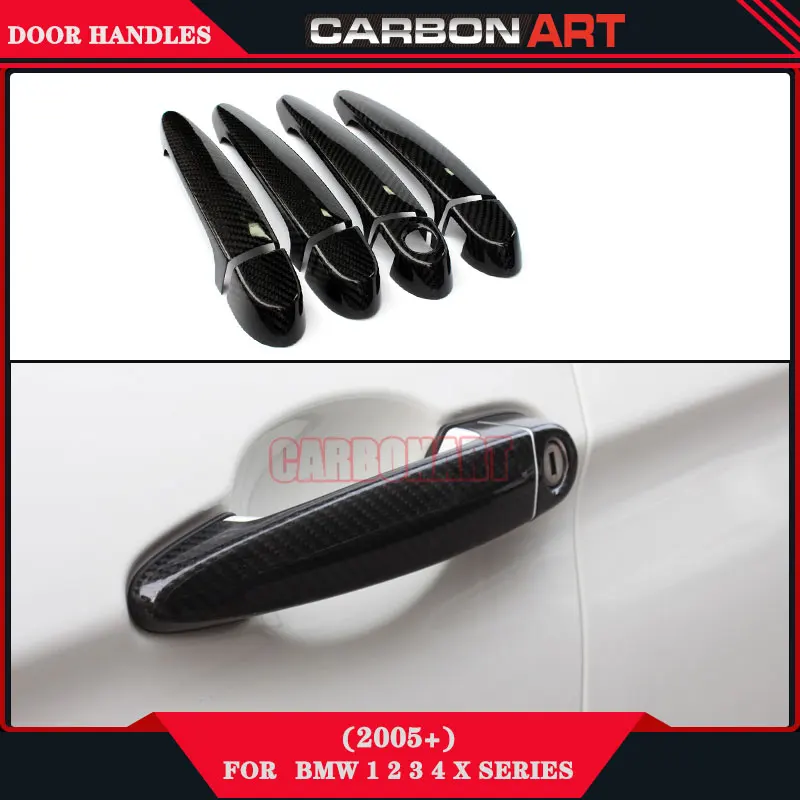 Carbon Fiber Exterior Door Knob Handles Holder for Bmw 1 2 3 4 X Series E81