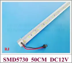 Светодиодные панели SMD 5730 жесткая лента Жесткий Газа Светодиодный свет V Форма SMD5730 DC12V 9 Вт 50 см 36 LED Бесплатная доставка