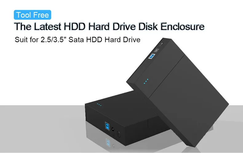 Tool free 3.5'' plastic sata hdd case power hard disk caddy USB 3.0 sata 6gbps hdd enclosures suit for 8tb sata computer hdd ssd (1)