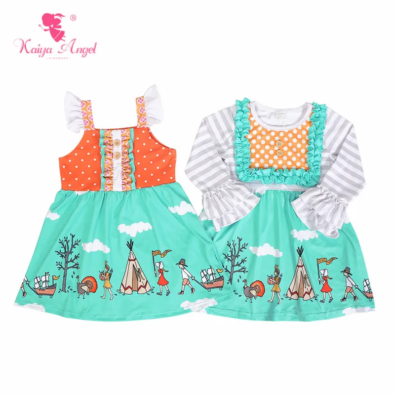 Kaiya Angel благодарения зеленая Кемпинг Турция Платья с цветами для маленьких девочек, детское платье принцессы для вечерние свадебная одежда