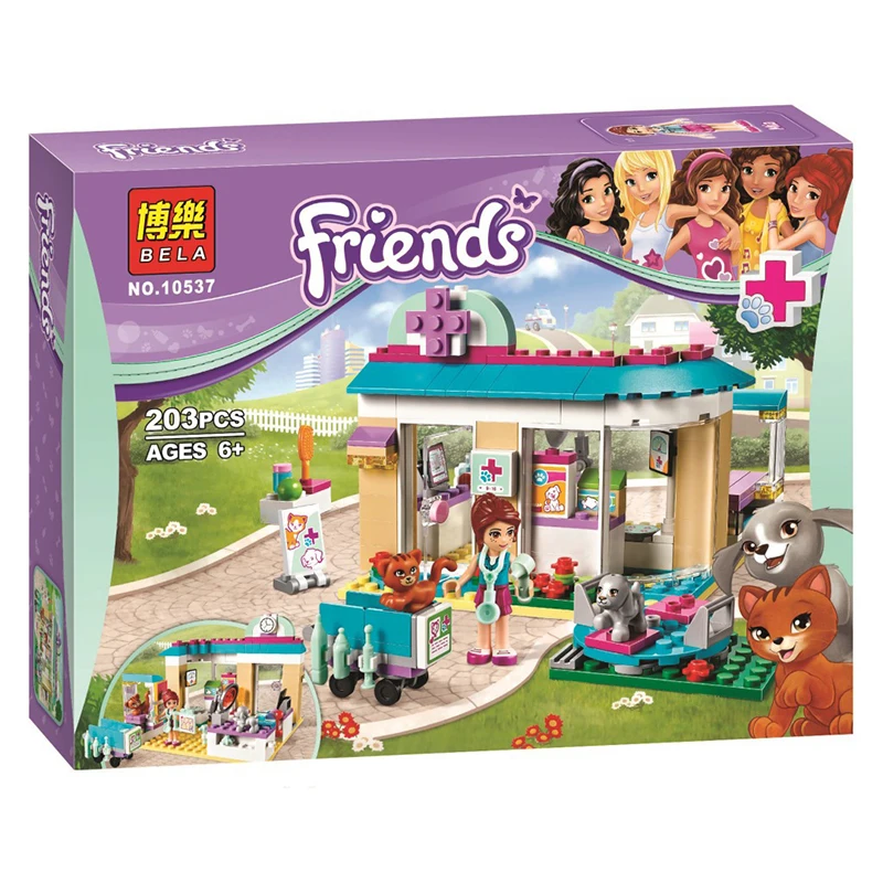 2016-New-Bela-10537-203Pcs-Friends-Vet-Clinic-Model-Building-Blocks-Kits-Girls-Bricks-Set-Toys (5)