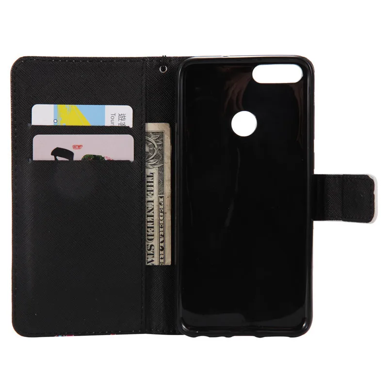 Honor 9 Lite Phone Etui on For Fundas Huawei Honor 9 Lite Case Cover For Huawei P Smart Cartoon Flip Leather Wallet Cases Coque