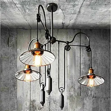 pendant lamp mirror shade with pully for Edison vintage pendant light industrial rusticity edison pendant lights Free shipping