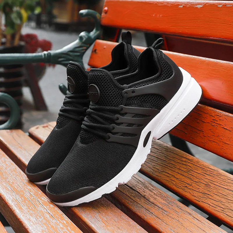 

2018 Hot Spring Fashion Shoes Men Casual Shoe Elastic Grey Black Sneaker For Adult Trainer Comfortable Breathable Lace-up Shoes