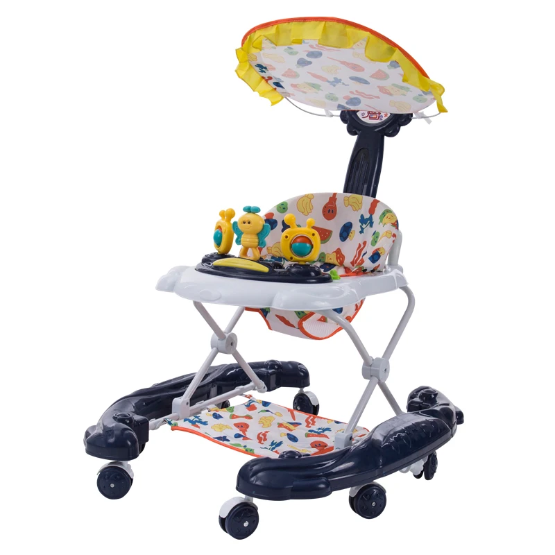 

Baby Walker Baby First Steps Car Toddler Trolley Adjustable Sit-to-Stand Walker for Kid's Early Learning Educational Musical