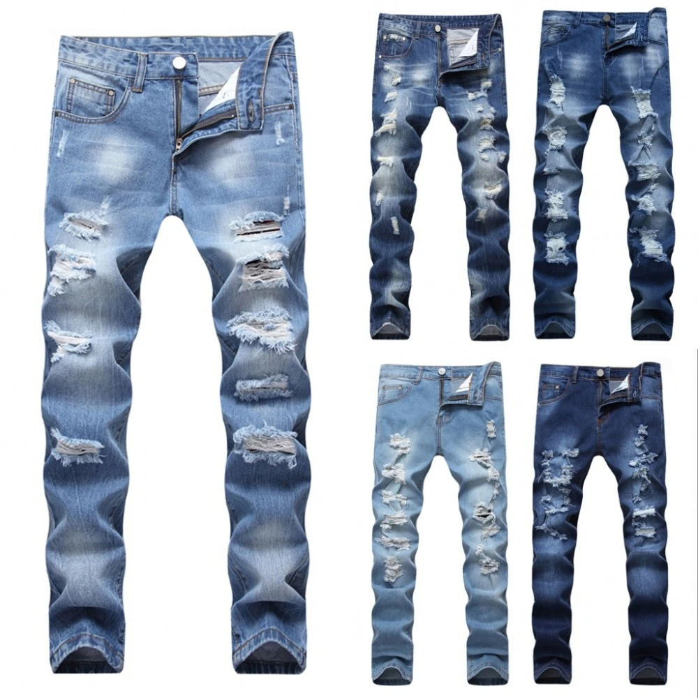 Designer Men S Ripped Jeans Slim Fit Light Blue Denim Joggers Male Distressed Destroyed Trousers Button Fly Pants Button Fly Pants Jeans Pantsmens Ripped Jeans Aliexpress Designer Men S Ripped Jeans Slim Fit Light Blue Denim Joggers Male Distressed Destroyed Trousers Button Fly Pants Button Fly Pants Jeans Pantsmens Ripped Jeans Aliexpress